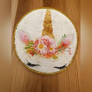 Unicorn 🦄 reversible Sequin Fabric Detachable pink Kaleidoscope Googles Handmad